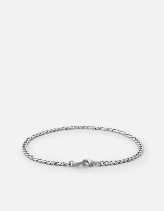 Annex Cuban Curb Chain Bracelet II, Matte Sterling Silver