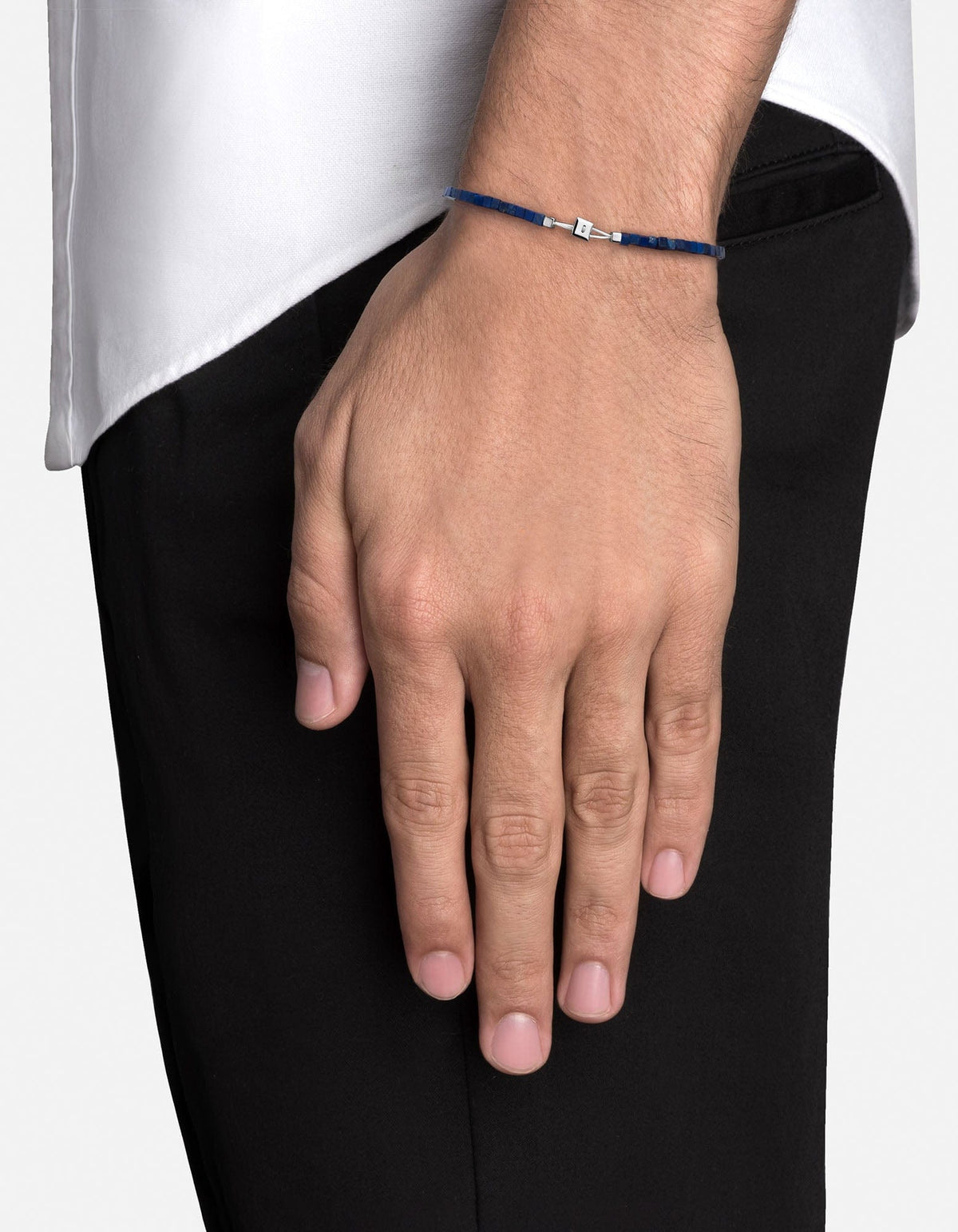 Coda Lapis Bead Bracelet, Sterling Silver / Blue