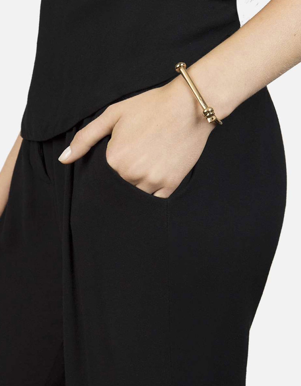 Screw Cuff Bracelet, Gold Tone