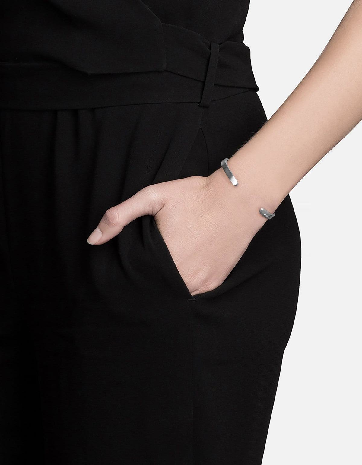 Singular Cuff Bracelet, Matte Silver