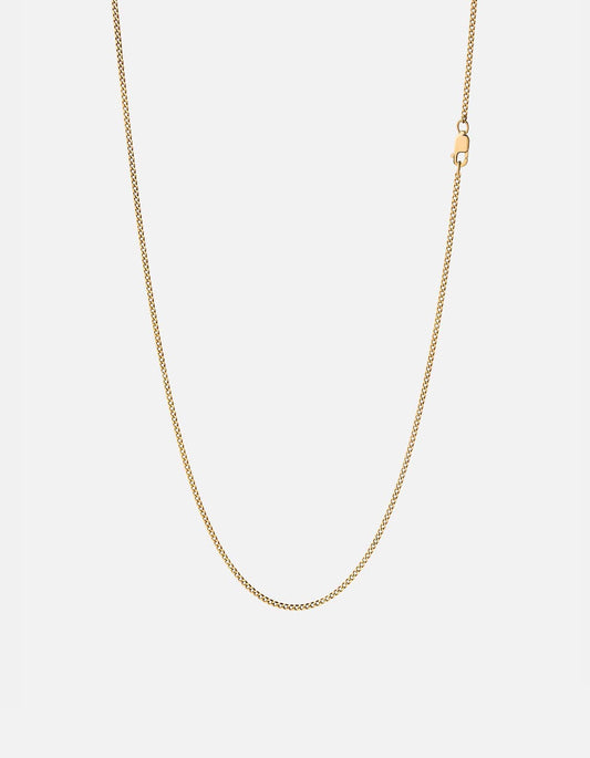 1.3mm Cuban Curb Chain Necklace, Gold Vermeil