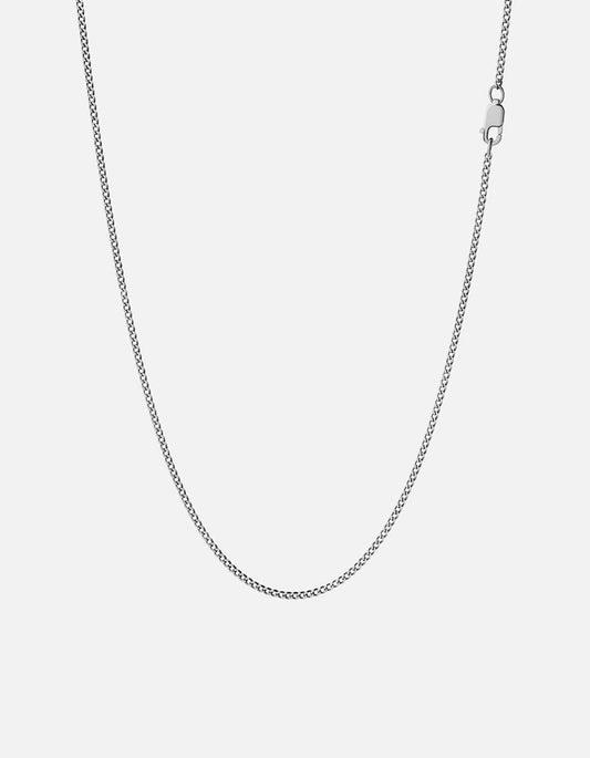 1.3mm Cuban Curb Chain Necklace, Sterling Silver