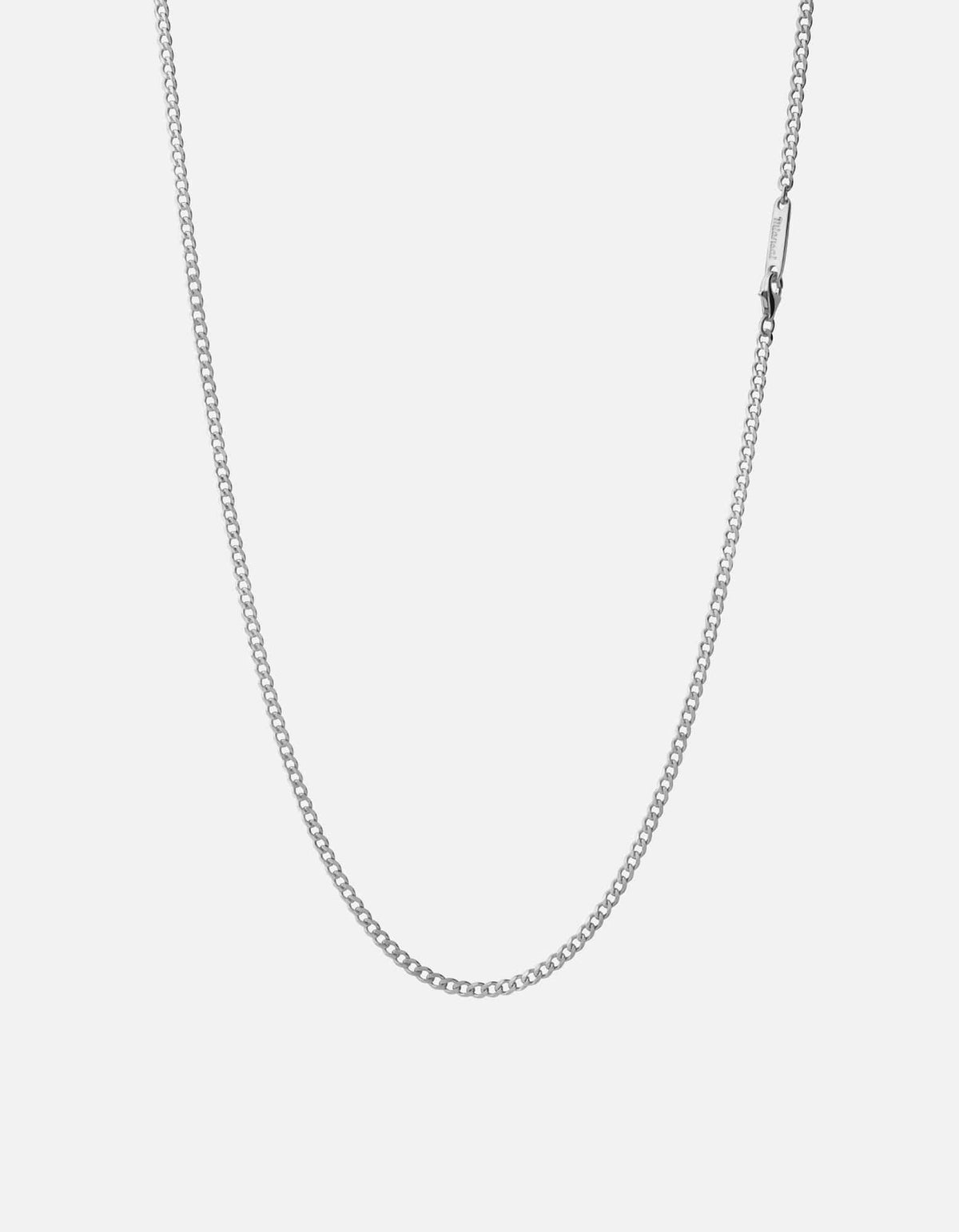 3mm Cuban Curb Chain Necklace, Sterling Silver