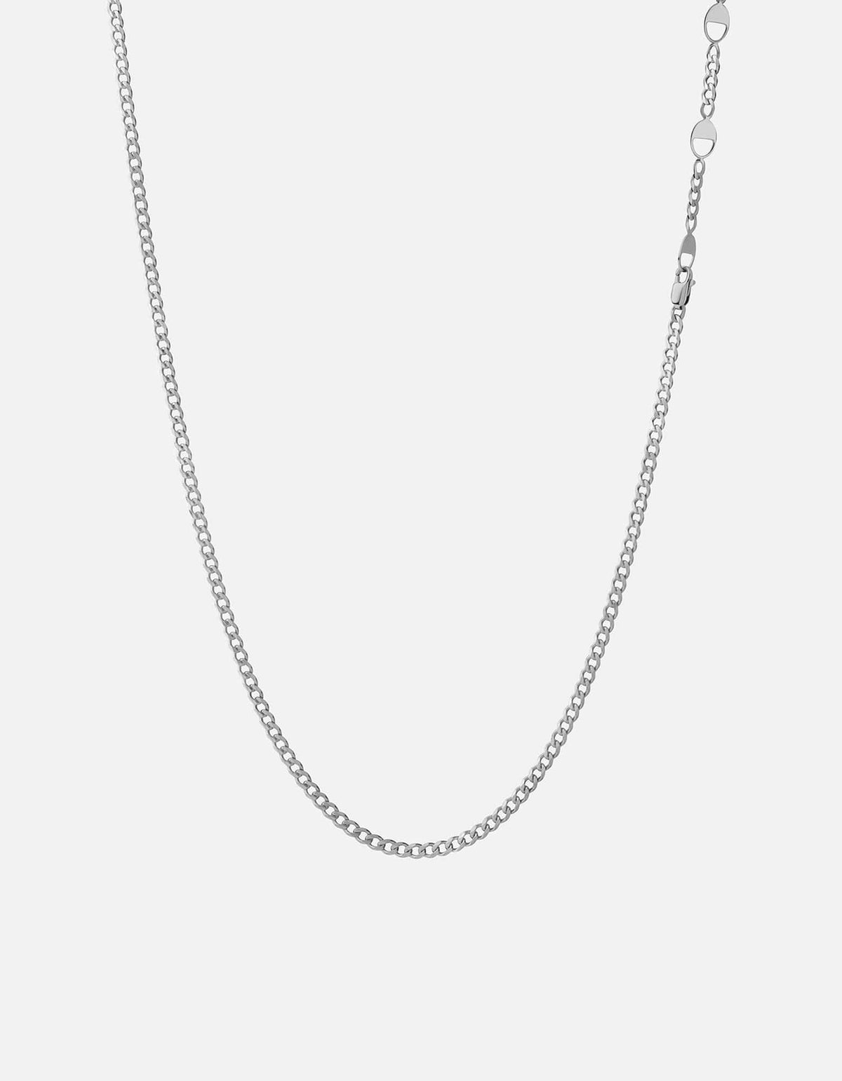3mm Cuban Curb Chain Necklace, Sterling Silver