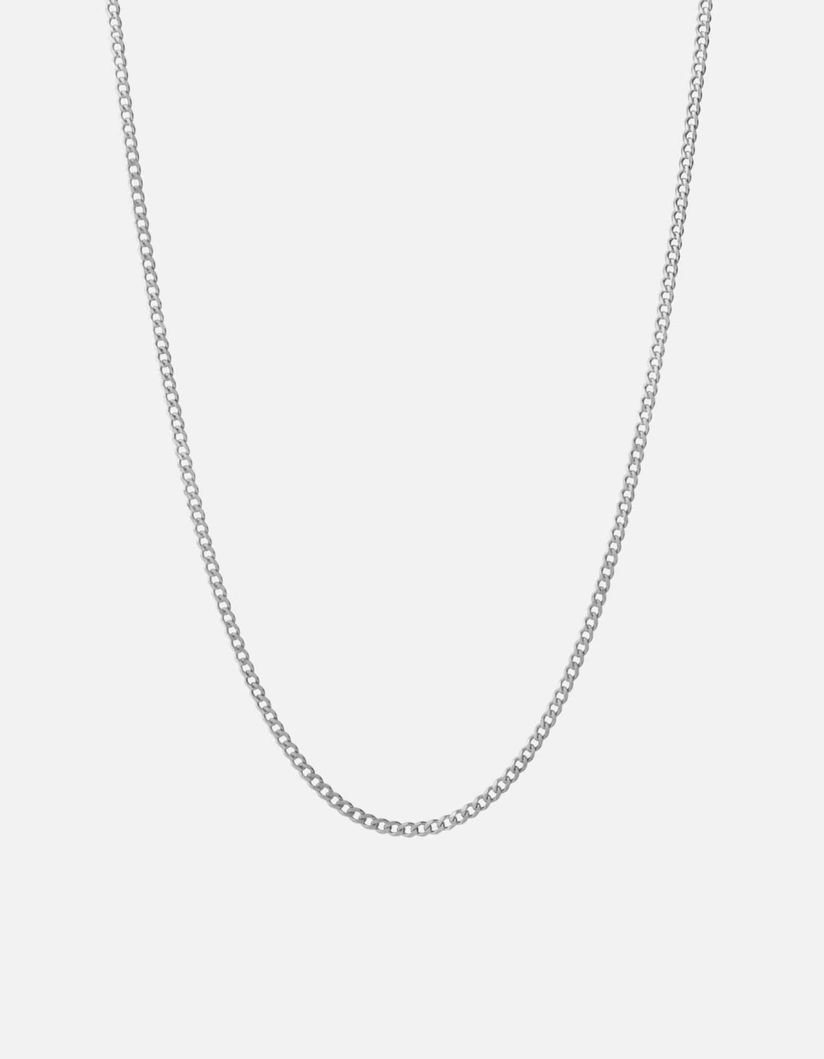 3mm Cuban Curb Chain Necklace, Sterling Silver
