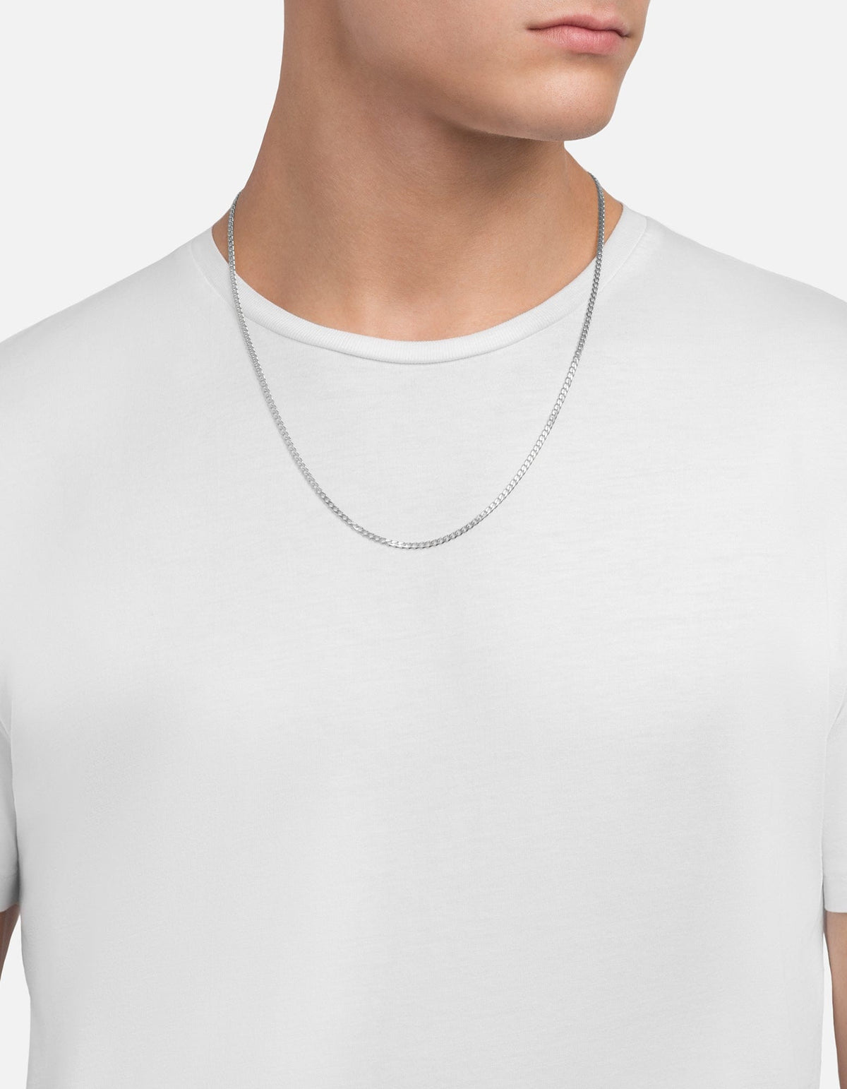 3mm Cuban Curb Chain Necklace, Sterling Silver