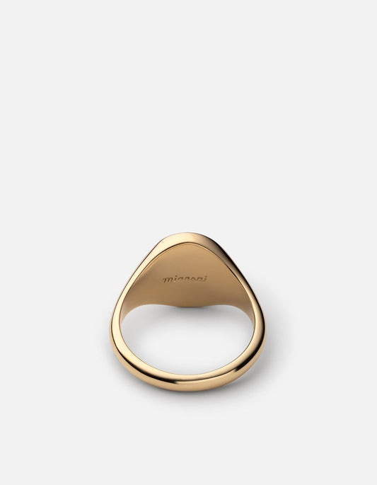 Fortuna Signet Ring, Gold Vermeil / Gray