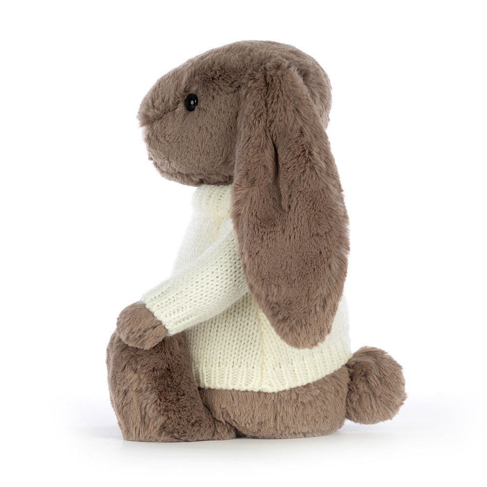 Bashful Truffle Bunny with Personalised Cream Jumper