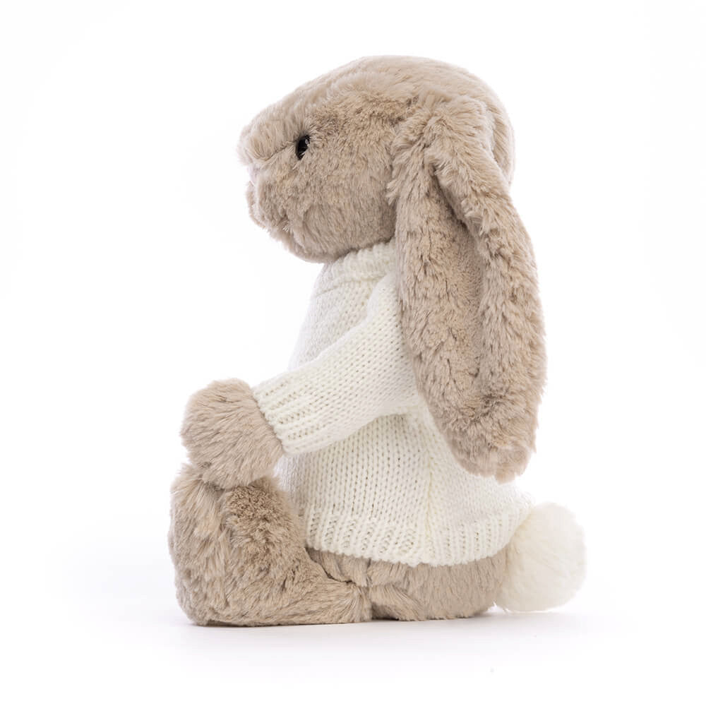 Bashful Beige Bunny with Personalised Cream Jumper