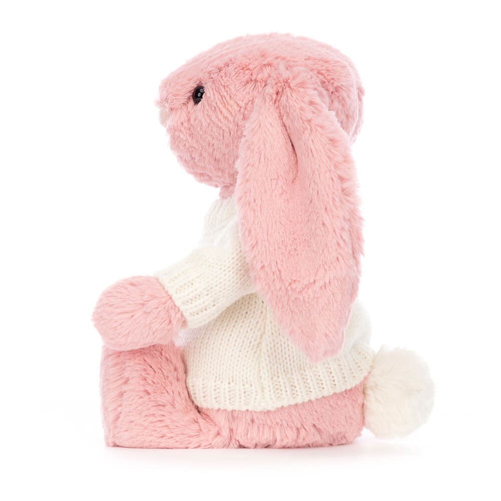 Bashful Petal Bunny with Personalised Cream Jumper