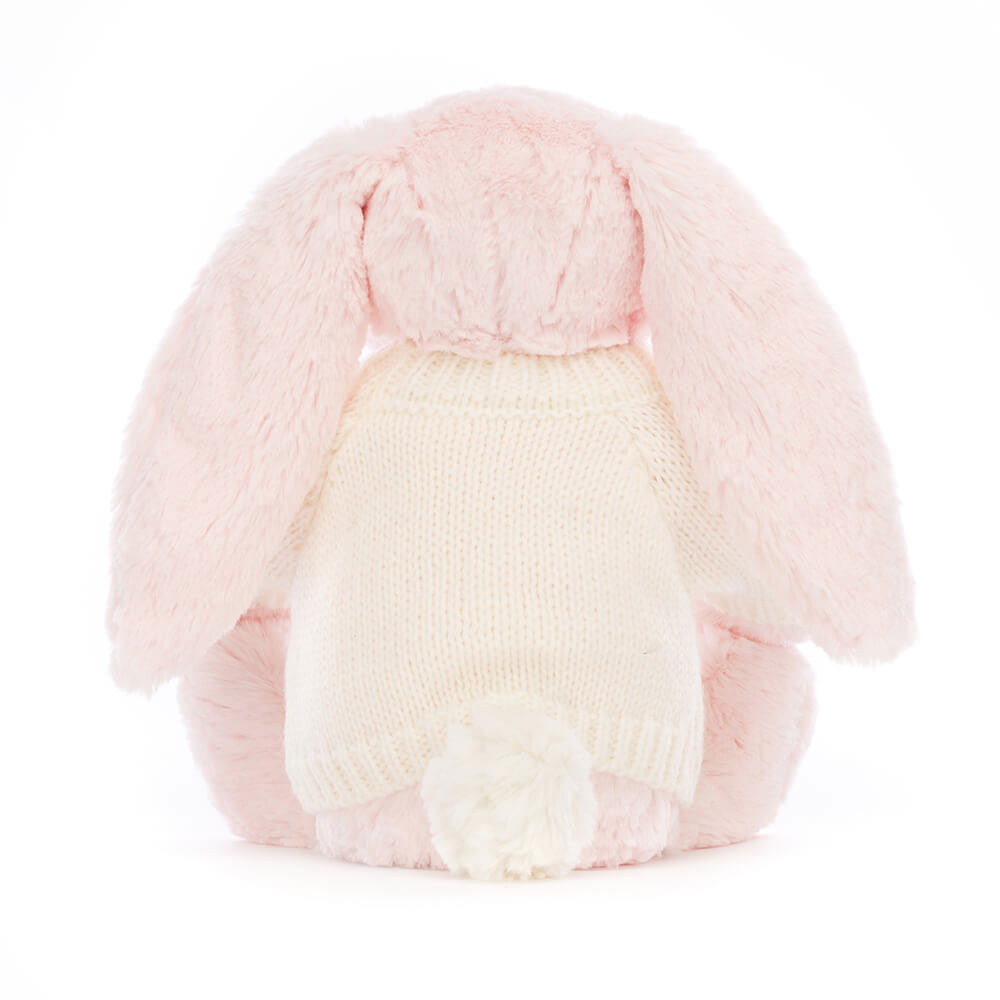 Bashful Pink Bunny with Personalised Cream Jumper