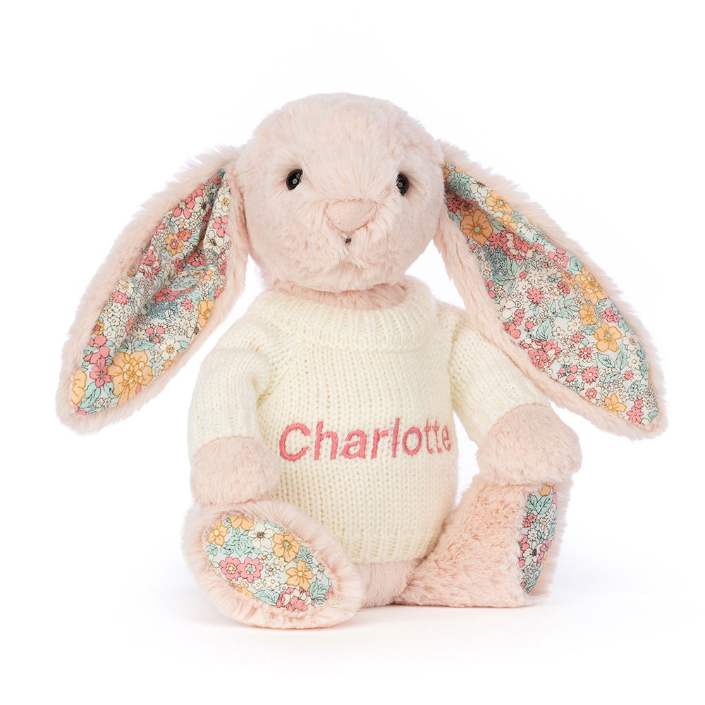 Blossom Blush Bunny with Personalised Cream Jumper