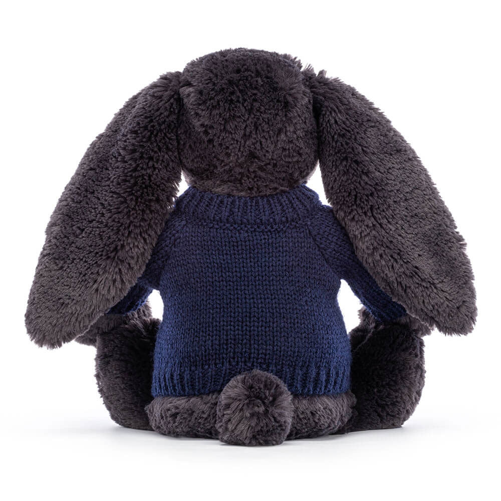 Bashful Inky Bunny with Personalised Navy Jumper