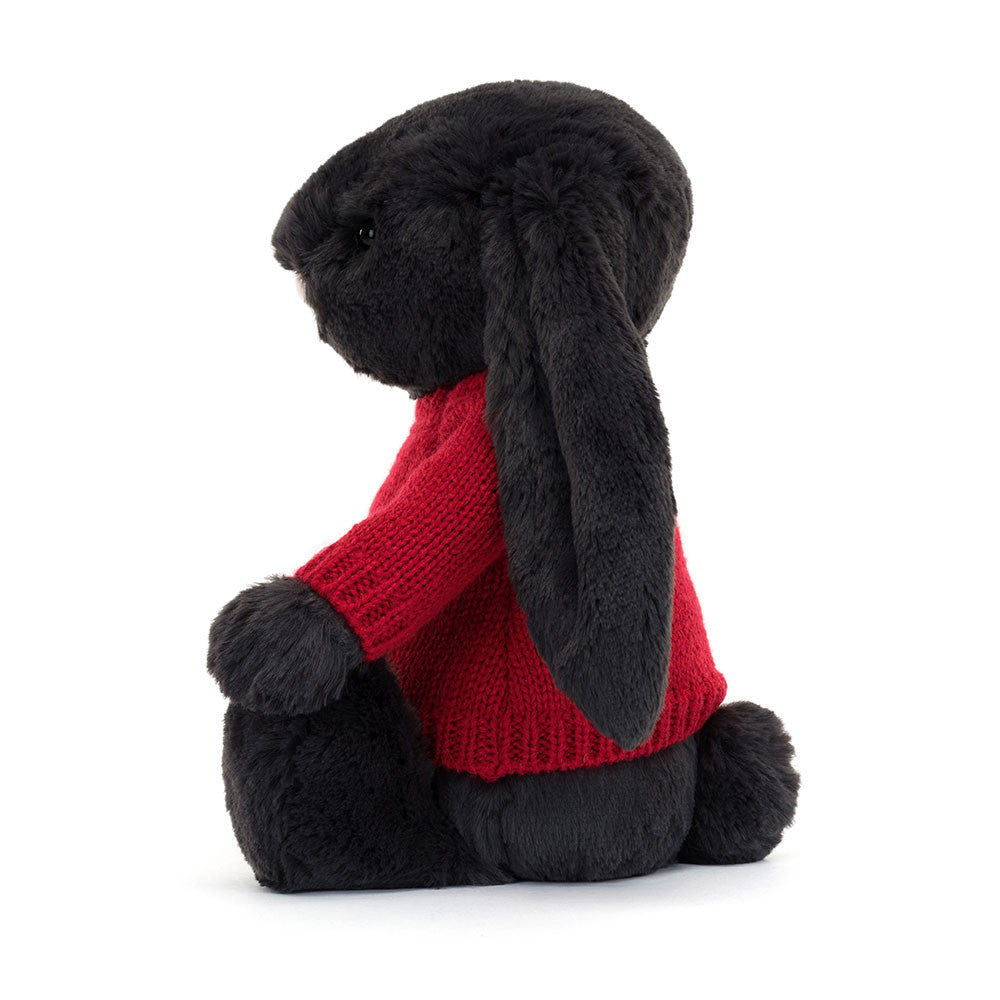 Bashful Inky Bunny with Personalised Red Jumper
