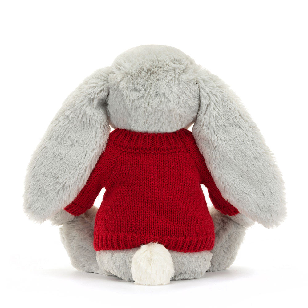 Bashful Shimmer Bunny with Personalised Red Jumper