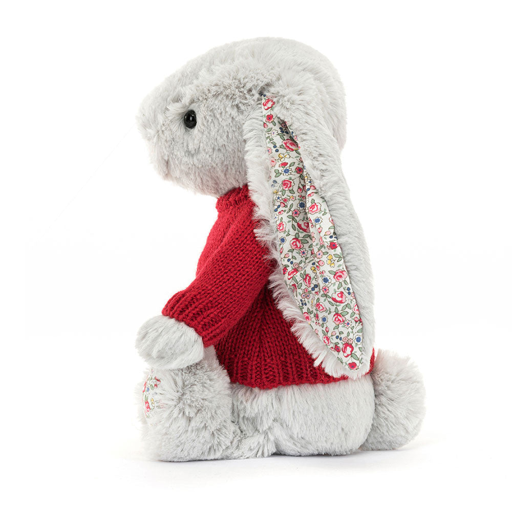 Blossom Silver Bunny with Personalised Red Jumper