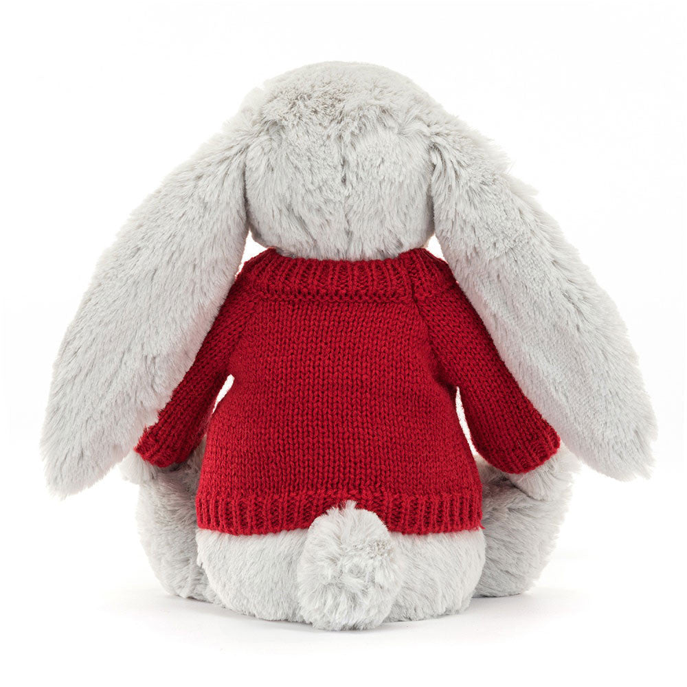 Blossom Silver Bunny with Personalised Red Jumper
