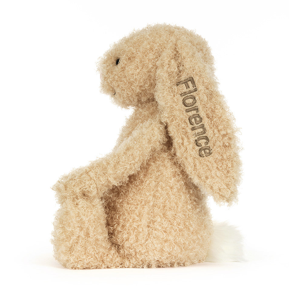 Personalised Bashful Luxe Bunny Curly Big