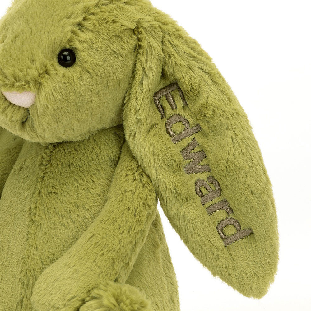 Personalised Bashful Moss Bunny Medium