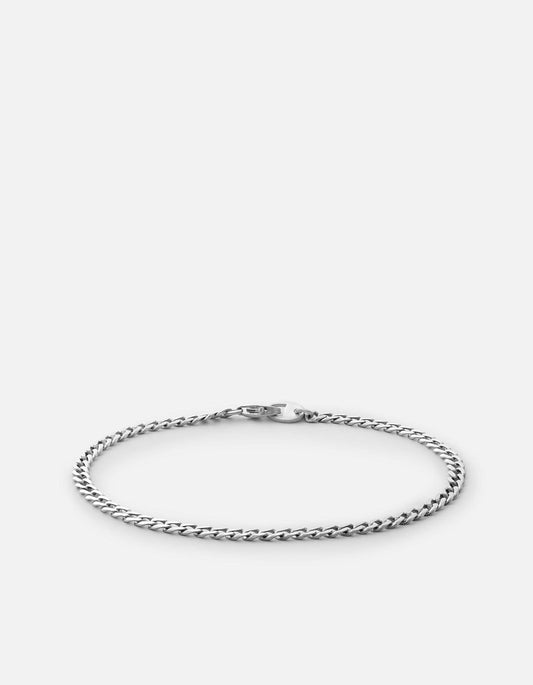Annex Cuban Curb Chain Bracelet II, Matte Sterling Silver