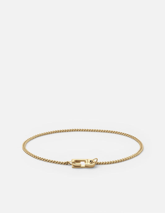 2mm Mini Annex Chain Bracelet, Gold Vermeil