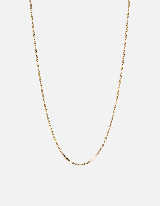 1.3mm Cuban Curb Chain Necklace, Gold Vermeil