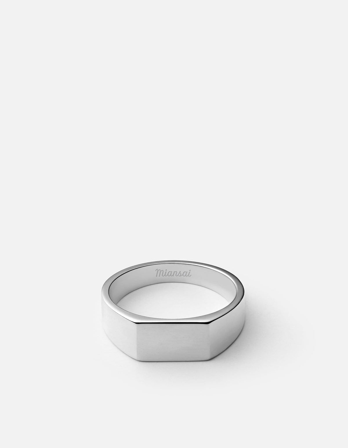Geo Signet Ring, Sterling Silver