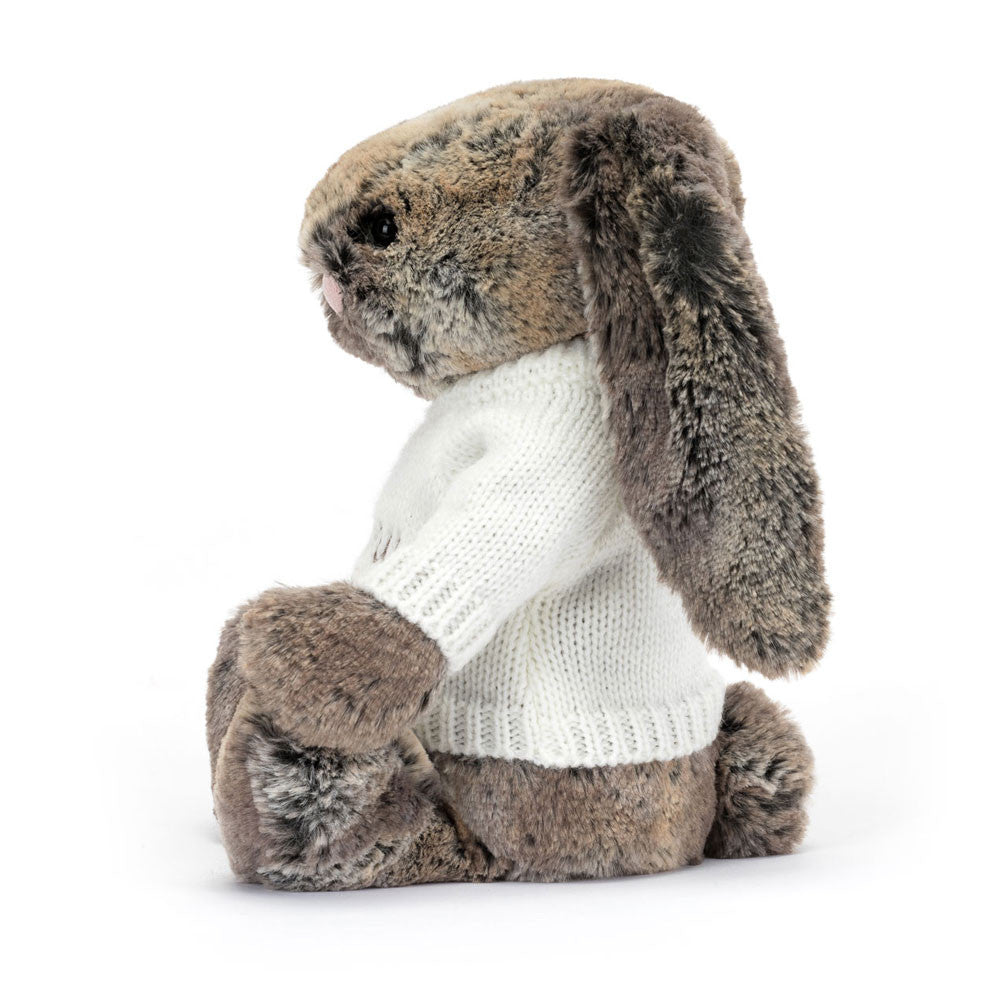 Bashful Cottontail Bunny with Personalised Cream Jumper