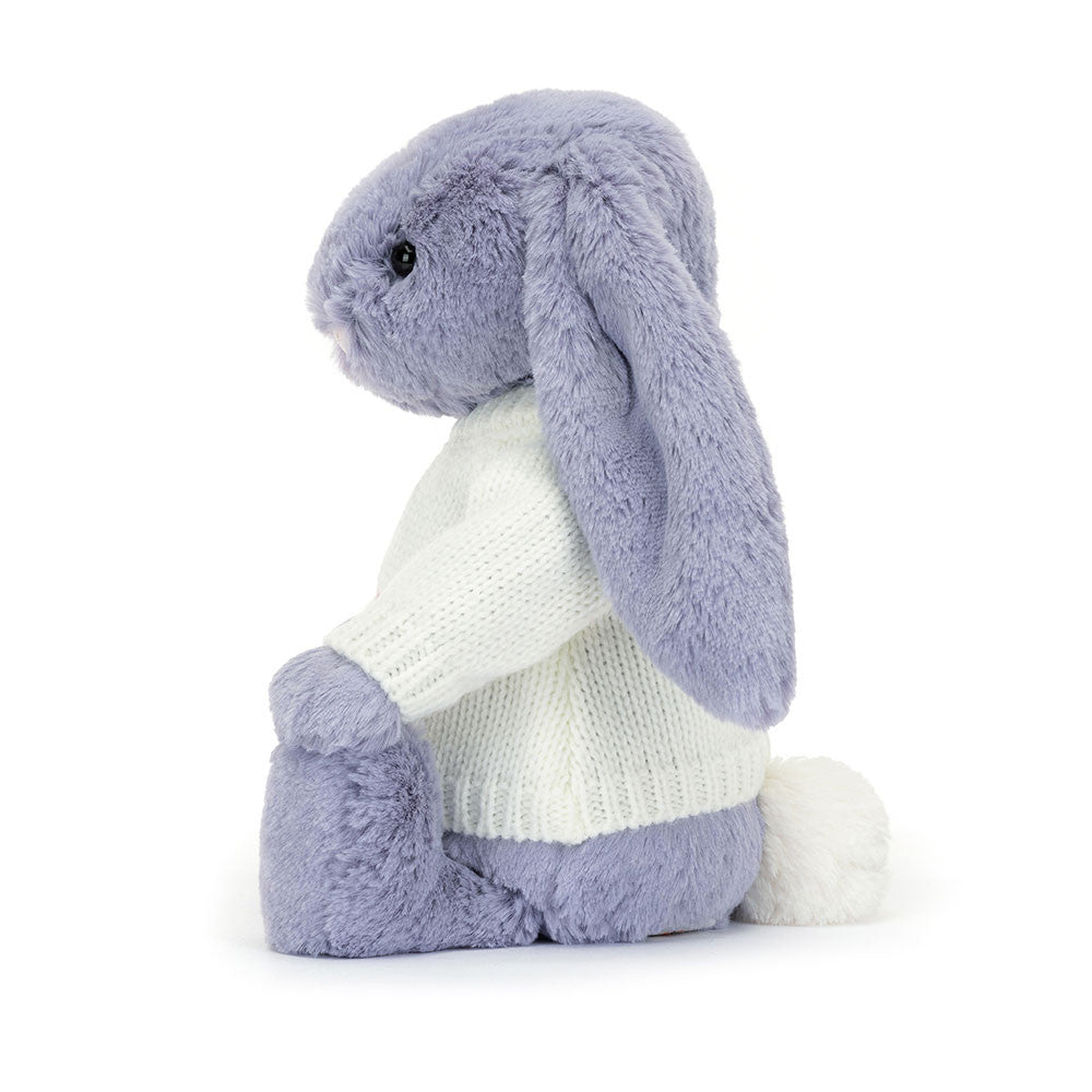 Bashful Viola Bunny with Personalised Cream Jumper