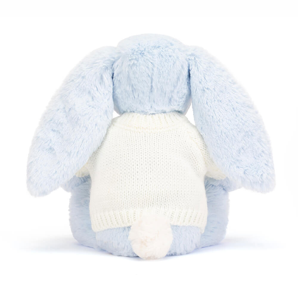 Bashful Blue Bunny with Personalised Cream Jumper