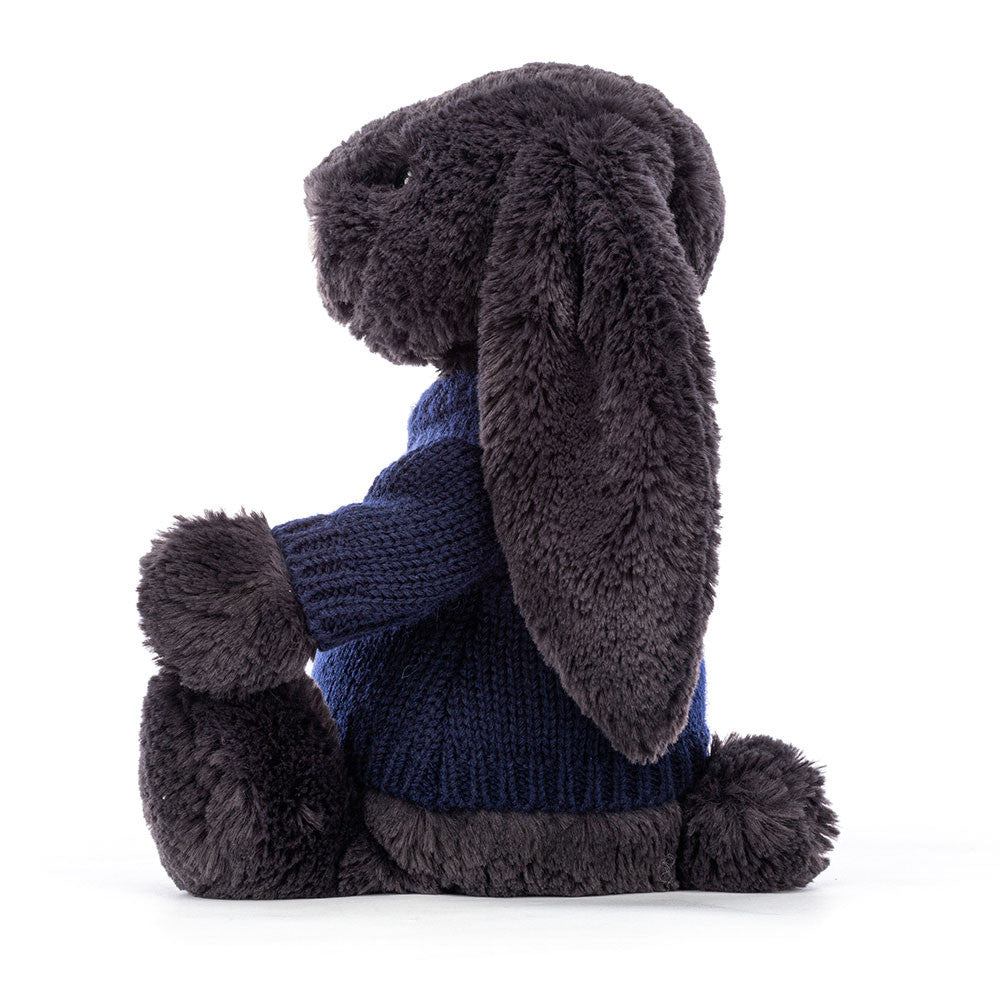 Bashful Inky Bunny with Personalised Navy Jumper