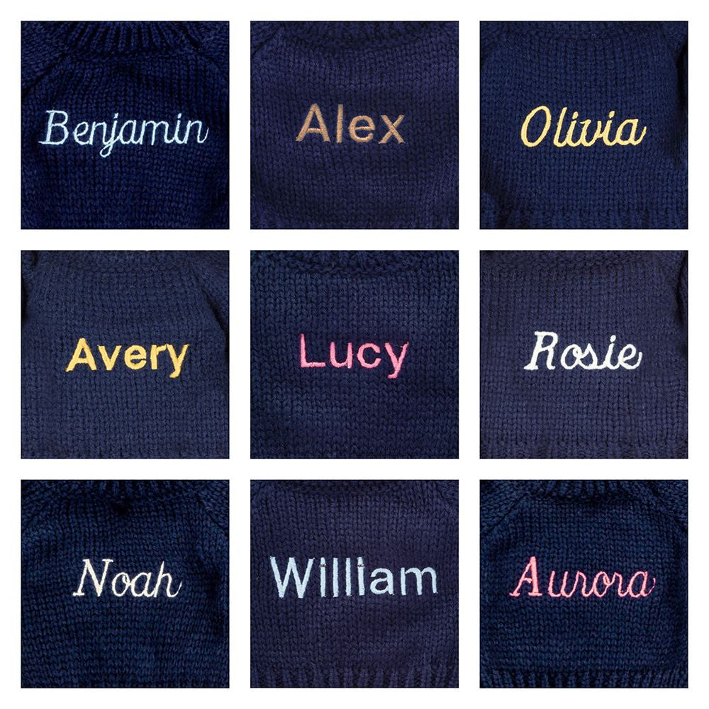 Blossom Cream Bunny 'Berry' with Personalised Navy Jumper