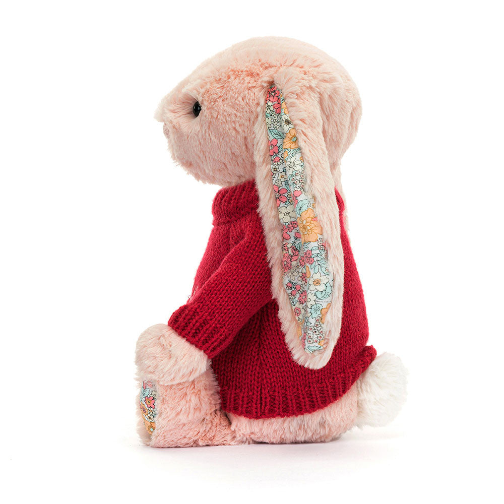 Blossom Blush Bunny with Personalised Red Jumper