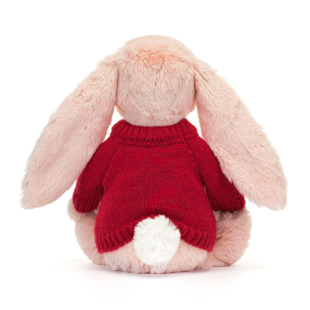 Blossom Blush Bunny with Personalised Red Jumper