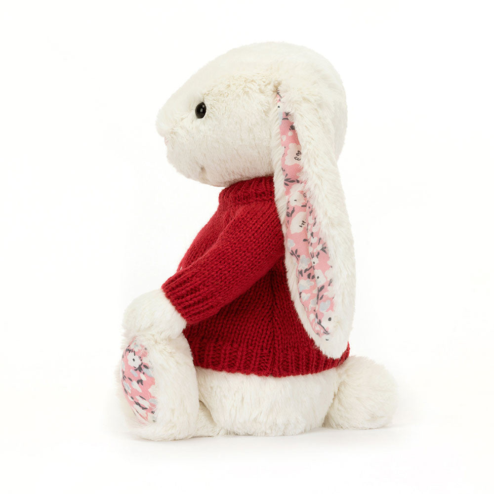 Blossom Cherry Bunny with Personalised Red Jumper