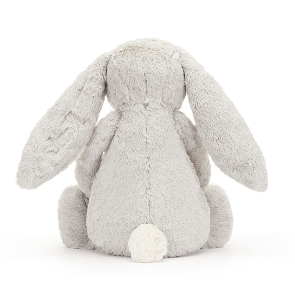 Personalised Bashful Silver Bunny Huge