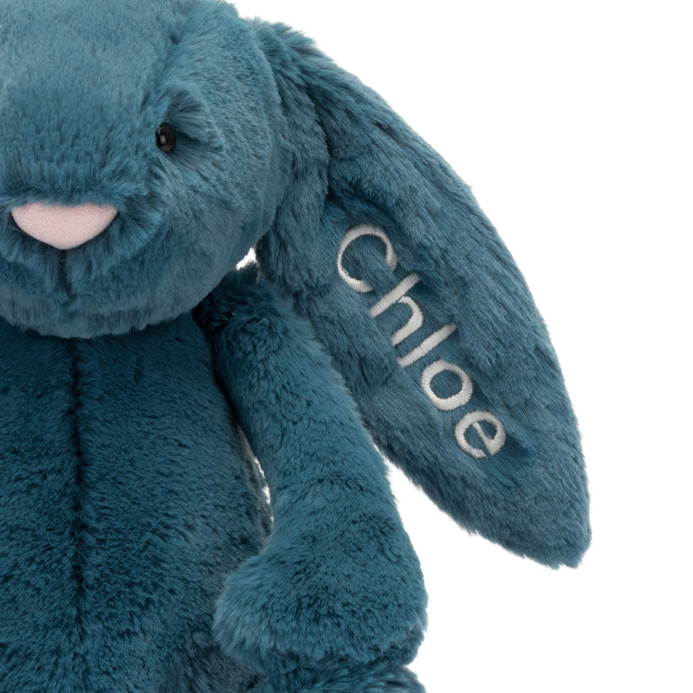 Personalised Bashful Mineral Blue Bunny Medium