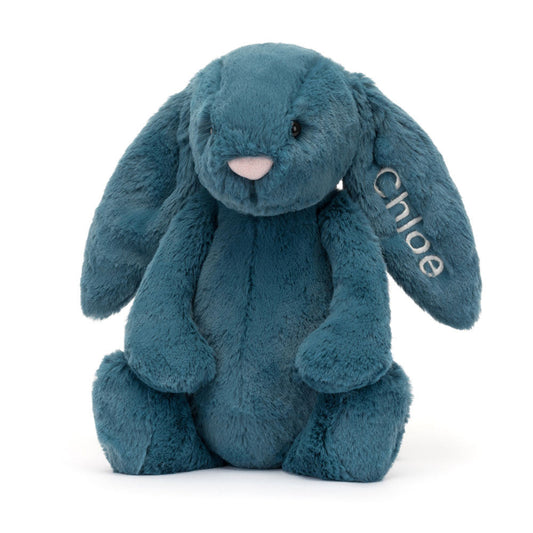 Personalised Bashful Mineral Blue Bunny Medium