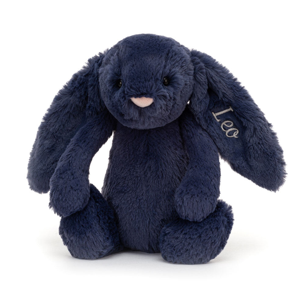 Personalised Bashful Navy Bunny Medium