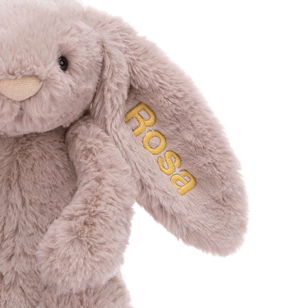 Personalised Bashful Luxe Bunny Rosa Medium