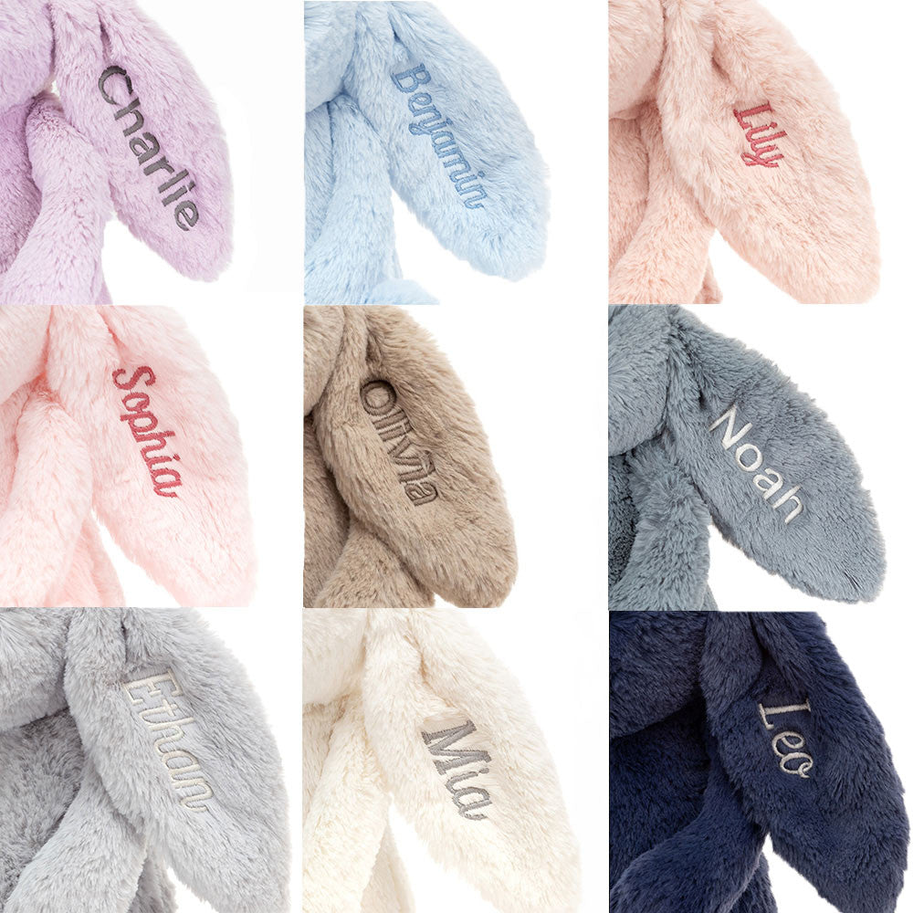 Personalised Bashful Blue Bunny Medium