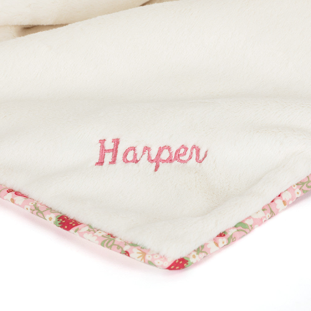 Personalised Blossom Cream Bunny 'Berry' Blankie