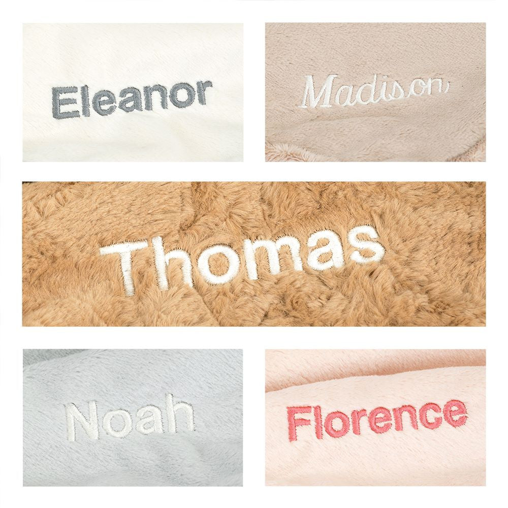 Personalised Bashful Black & Cream Puppy Blankie