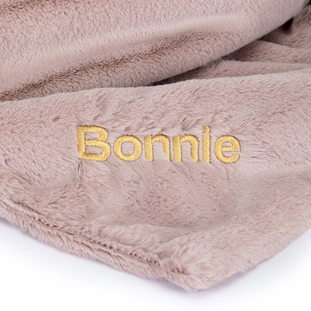 Personalised Bashful Luxe Bunny Rosa Blankie