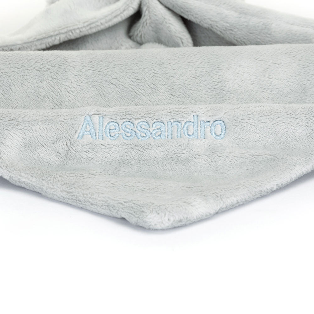 Personalised Bashful Silver Bunny Soother